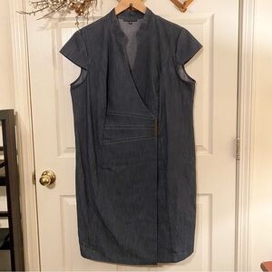 Sandra Darren Charcoal denim Midi Dress